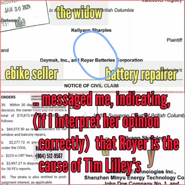 The widow Kellyann Sharples messaged me, indicating, (if I interpret her opinion correctly)