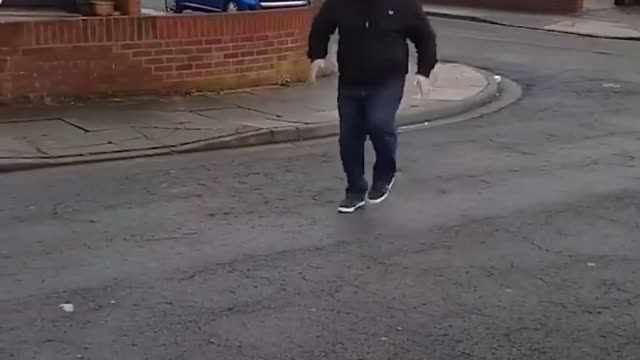 Dad tests out his news shoes