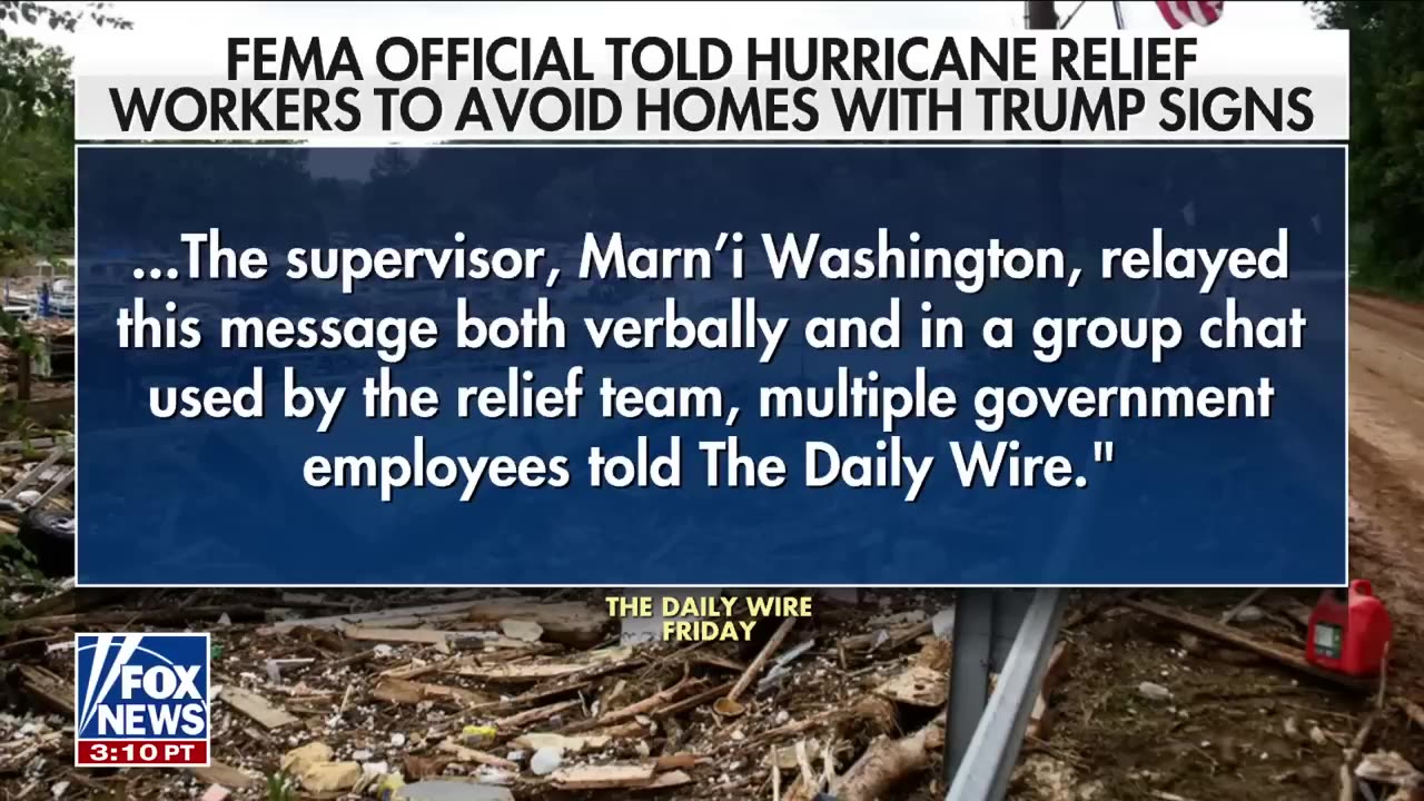 FEMA official told relief workers in Florida to avoid homes with Trump signs, report says