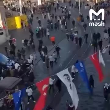 Panic of people after the explosion in the center of Istanbul