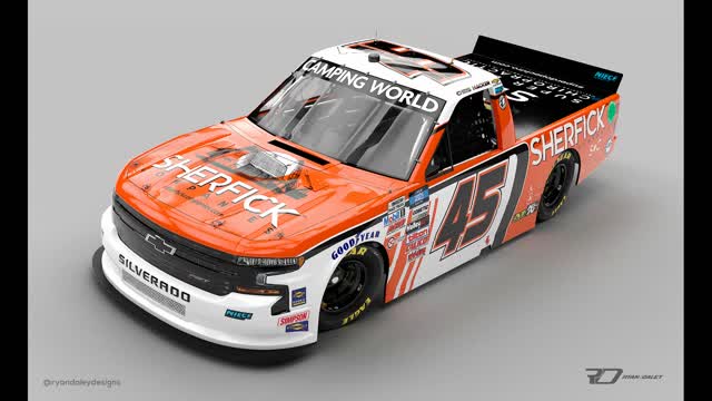 Sherfick Companies NASCAR Truck Series #45 car paint scheme