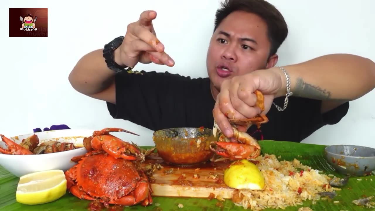 ASMR, MUKBANG, Giant Lobster, Crab, Prawn Seafood Eating Video