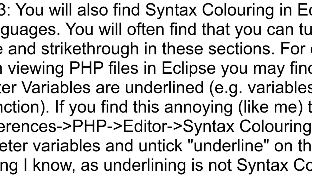 How do you stop Eclipse from underlining functions
