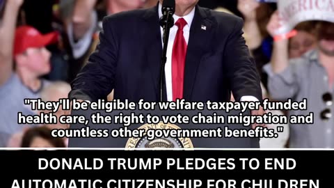 President Trump Vows to end Automatic Citizenship for Illegal Immigrants!