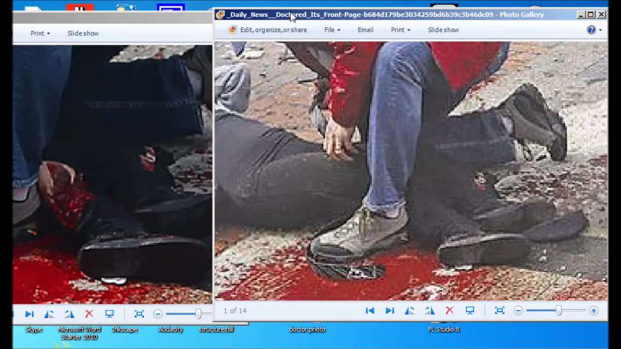 'Side by Side of Real & Fake Boston Bombing Photo - What They Are Capable Of' - 2013