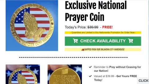 Free National Prayer Coin Gold Coin/ THE REVENGE TOUR" TRUMP 2024 WATCH GIVEAWAY