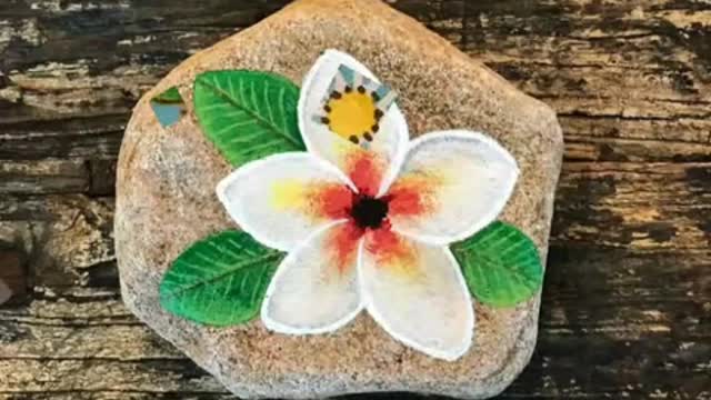handmade stunning and pretty floral rock stone painting ideas for gardens decoration