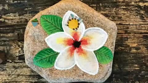 handmade stunning and pretty floral rock stone painting ideas for gardens decoration