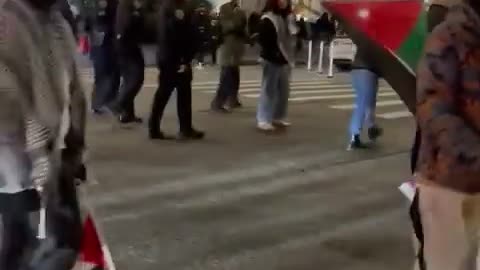 Visibly Jewish person walks by pro-Hamas NYC rally yesterday called “nazi,” “k*ke,”