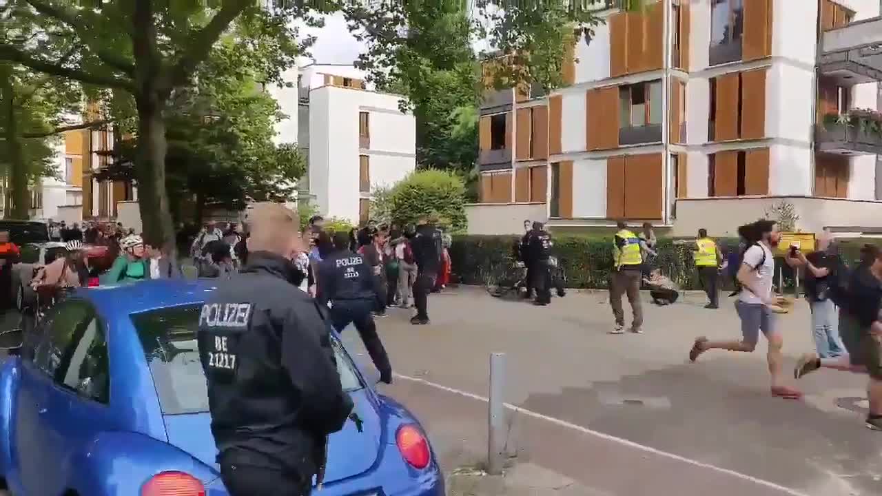 Berlin Lockdown Protests 8-1-21: Police Have Bus