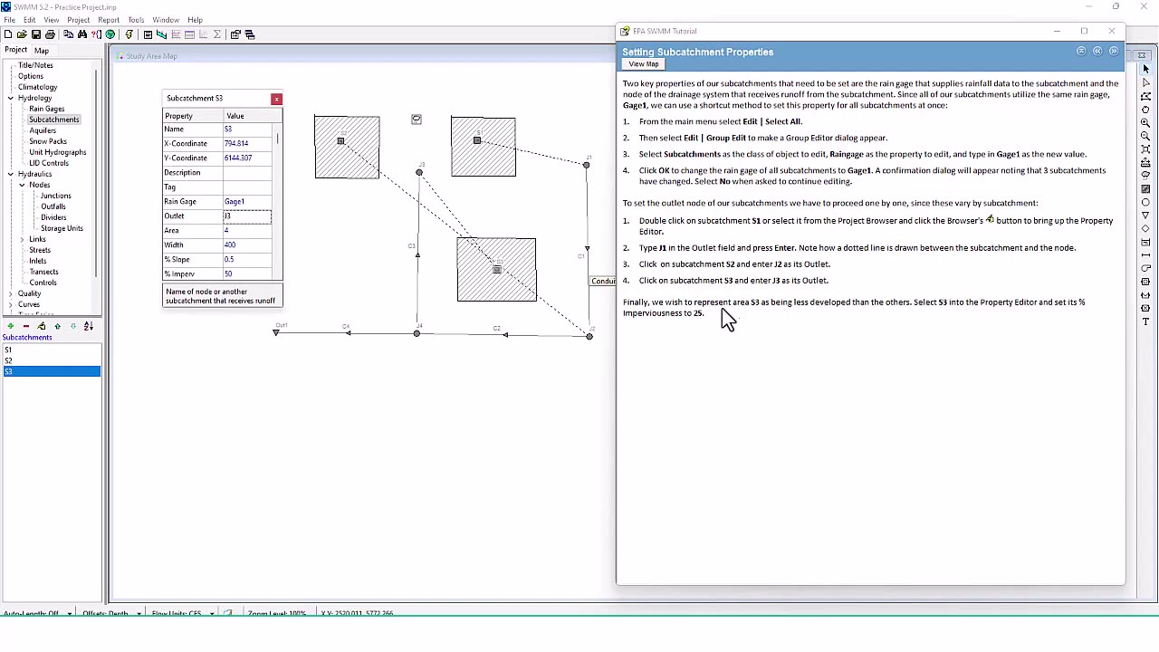 EPA SWMM LESSON PART 3 | Project Setup for Run