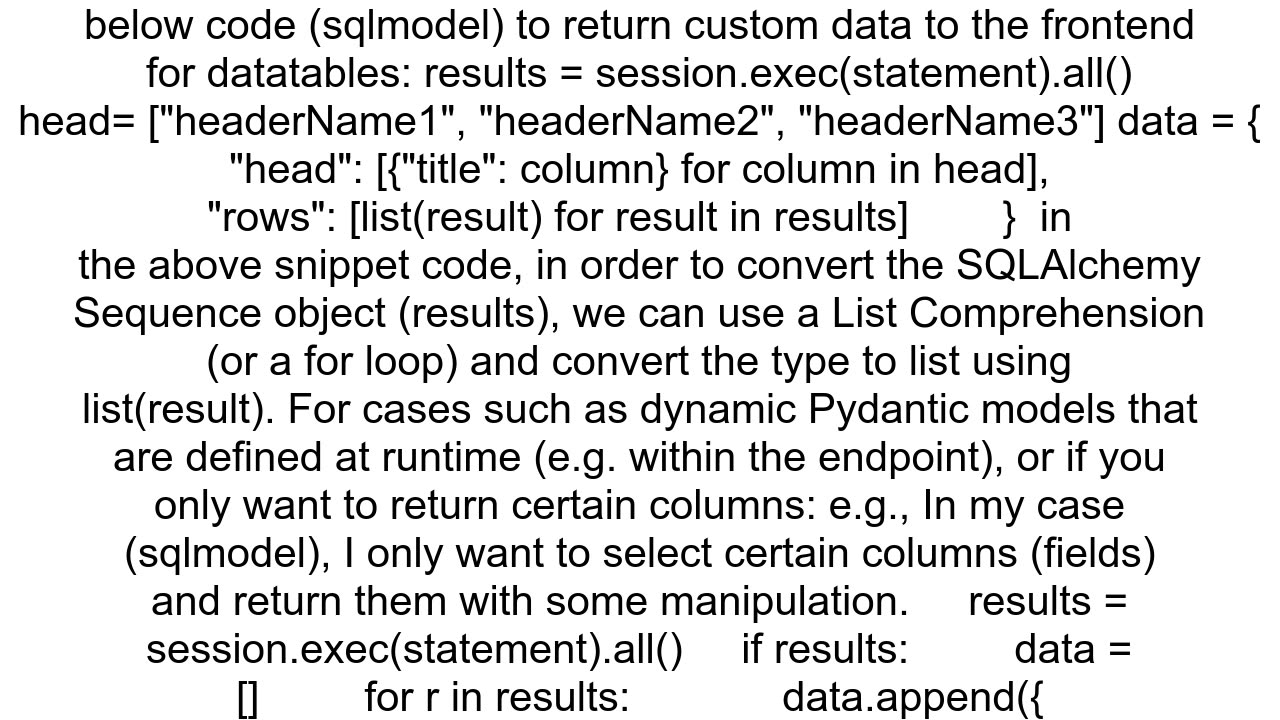 FastAPI SQLAlchemy cannot convert dictionary update sequence element 0 to a sequence