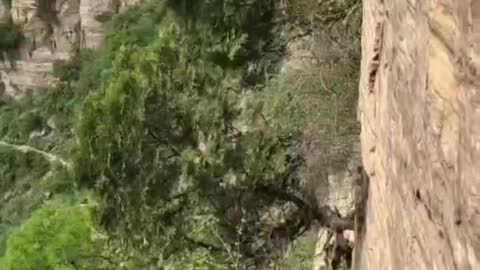 The people who stand on the cliff to take photos are so brave