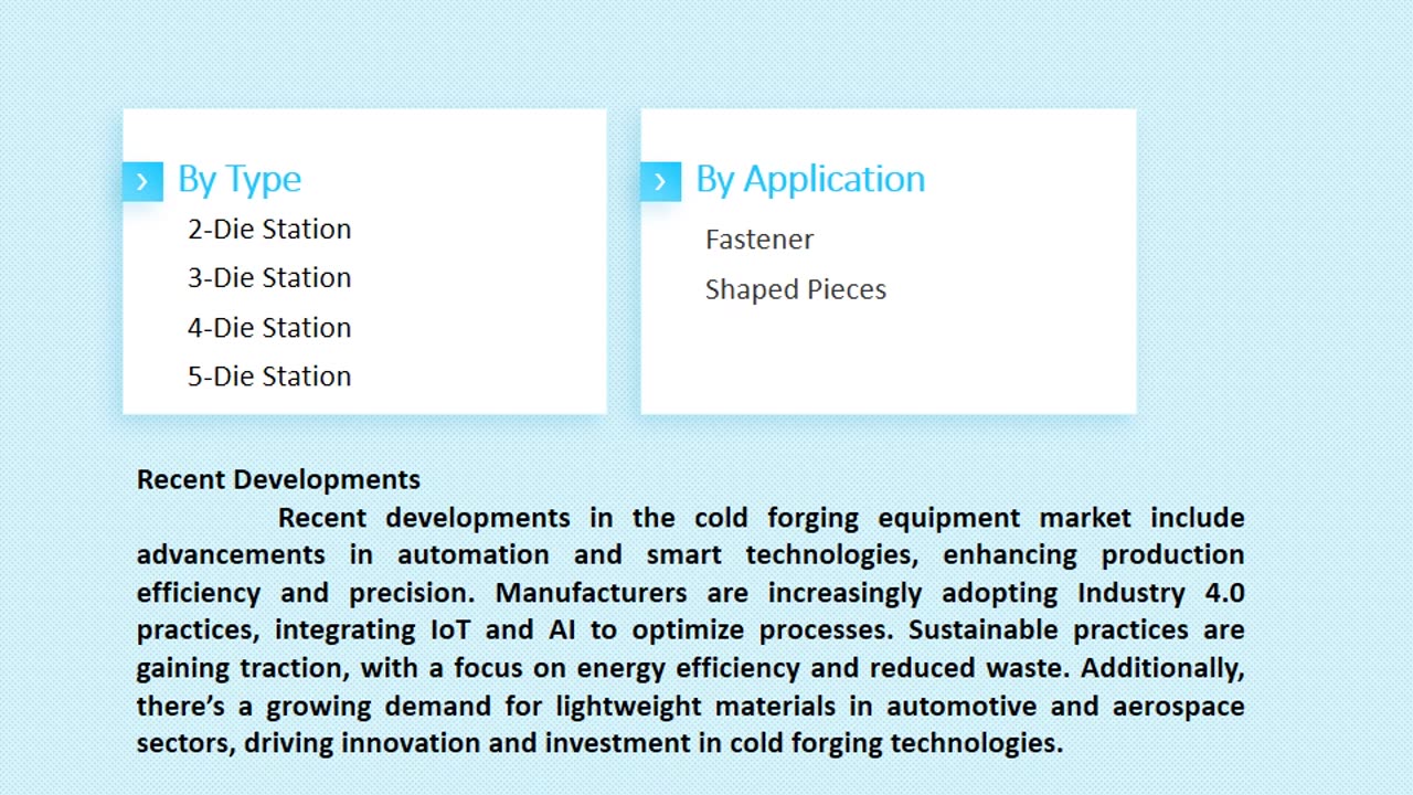 Cold Forging Equipment Market Size, Share, and Forecast to 2033 | Market Strides