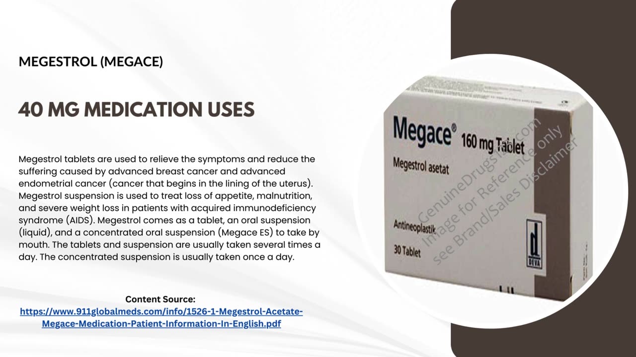 Megestrol (Megace) 40 Mg Medication Uses