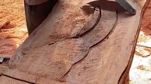 Making a wooden sink out of a huge wood log!