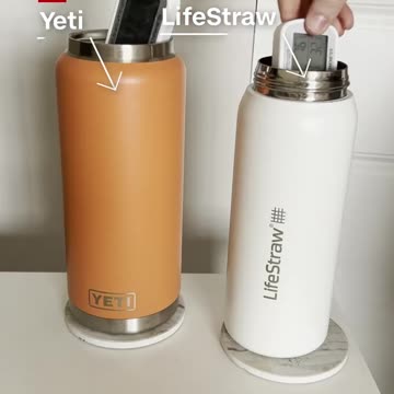 Water bottle face-off round 2. Yeti vs LifeStraw