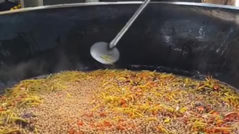 Huge street food making