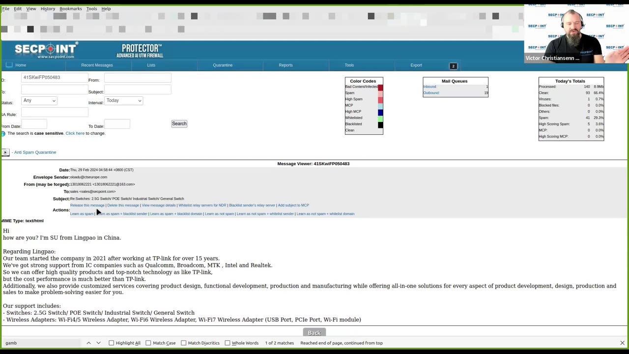 SecPoint Protector UTM Firewall Anti Spam Quarantine Management