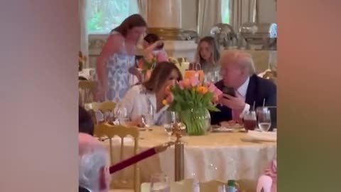 Donald and Melania arrive for Easter brunch at Mar-a-Lago