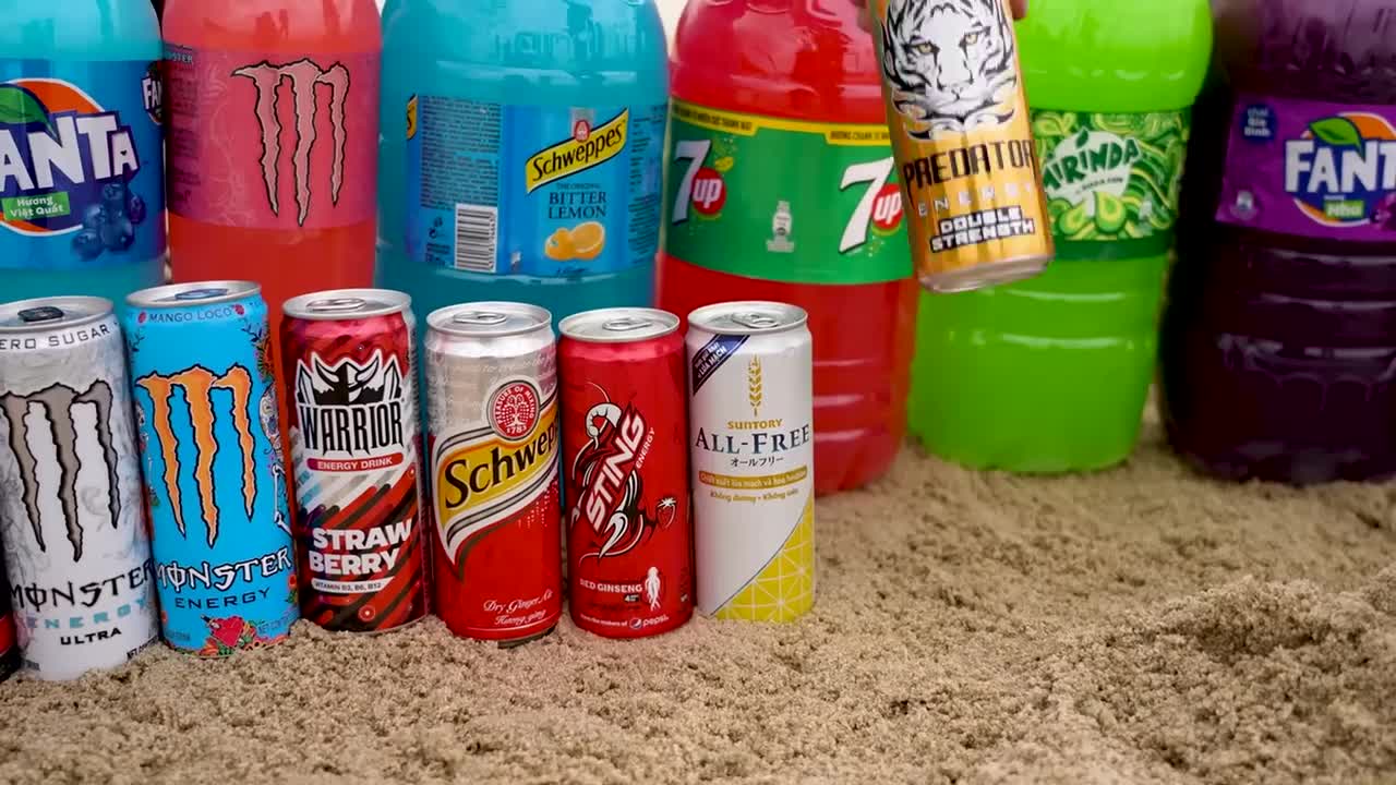 Big Underground Volcanic Eruption from Coca-Cola,Mtn Dew, Monster, Fanta, 7up, Mirinda and Mentos7