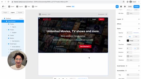 No-Code Website Building with Framer: Create a Netflix-Inspired Landing Page