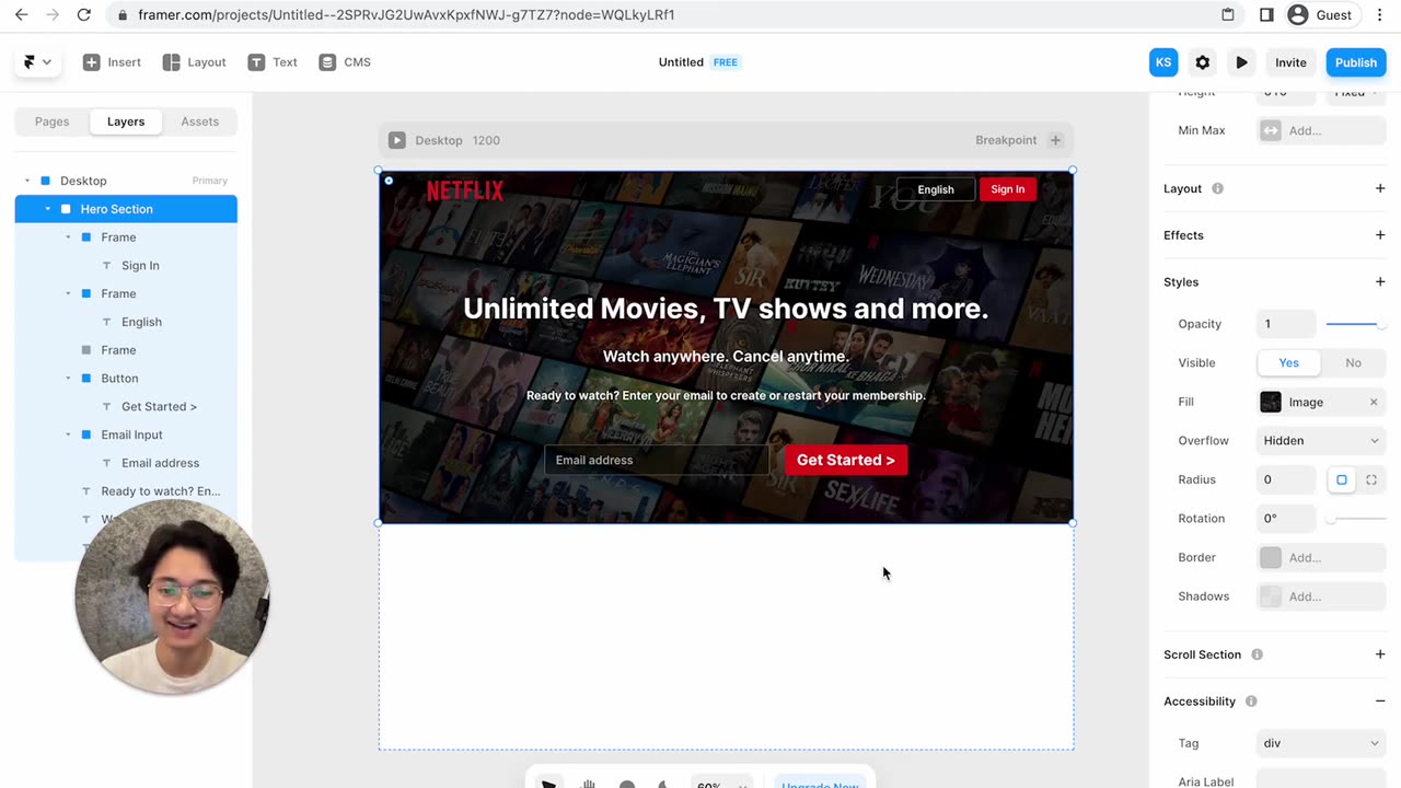 No-Code Website Building with Framer: Create a Netflix-Inspired Landing Page