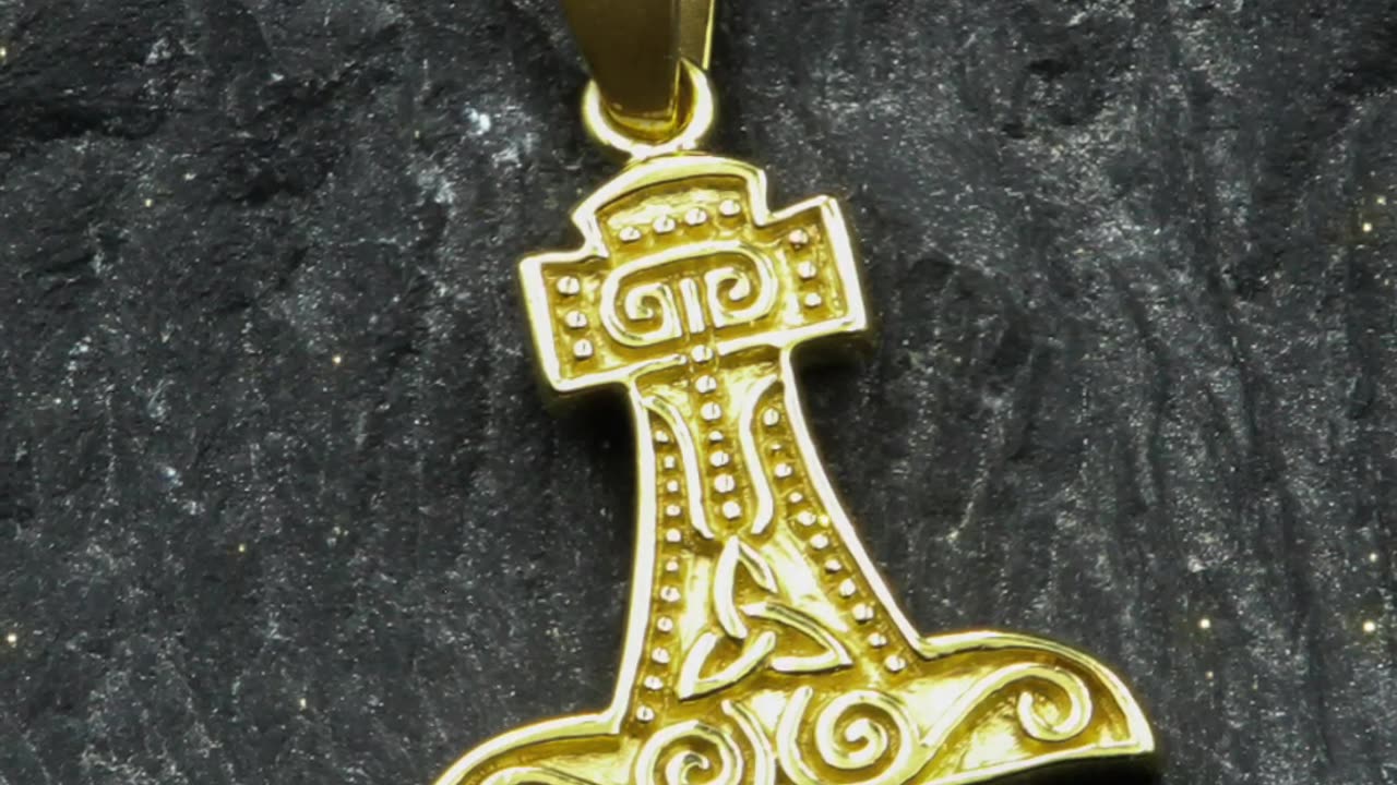 Thor's Hammer: Symbolic Gold Pendant