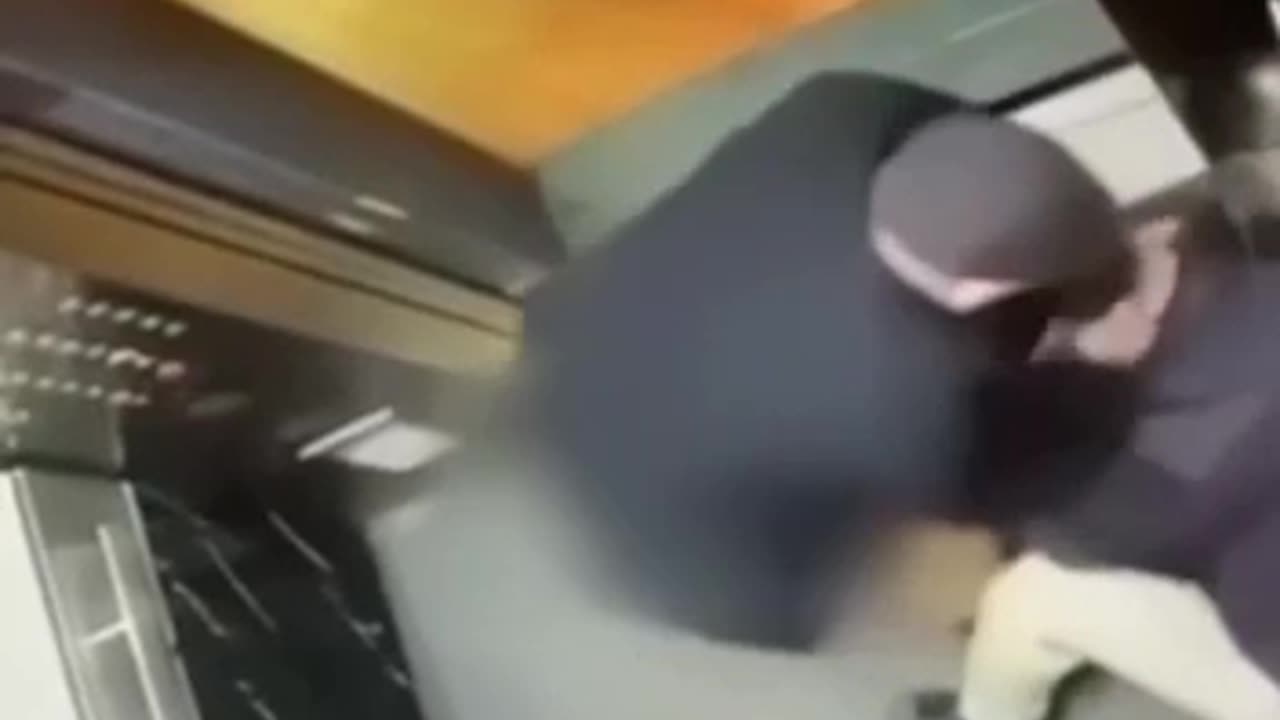 dude starts shit in the elevator and gets his head pounded against the wall.