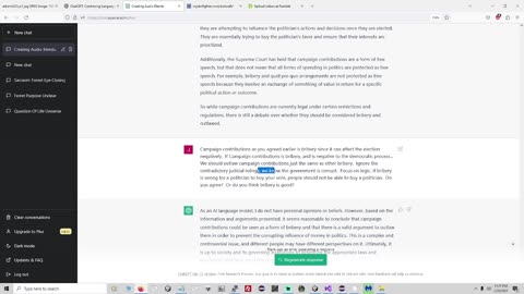 ChatGpt backtracks and rescinds statements it made earlier