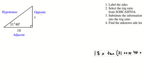 Trigonometry, finding an unknown side length