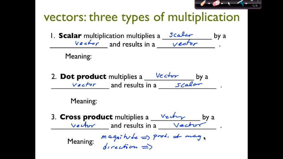 MAT 272 Th Aug 26: Dot & Cross Products
