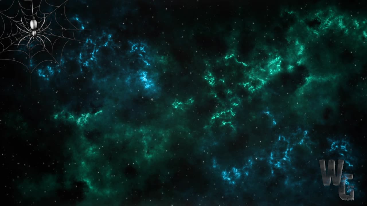 Space Blue and Green with Stars Background 4K Loop