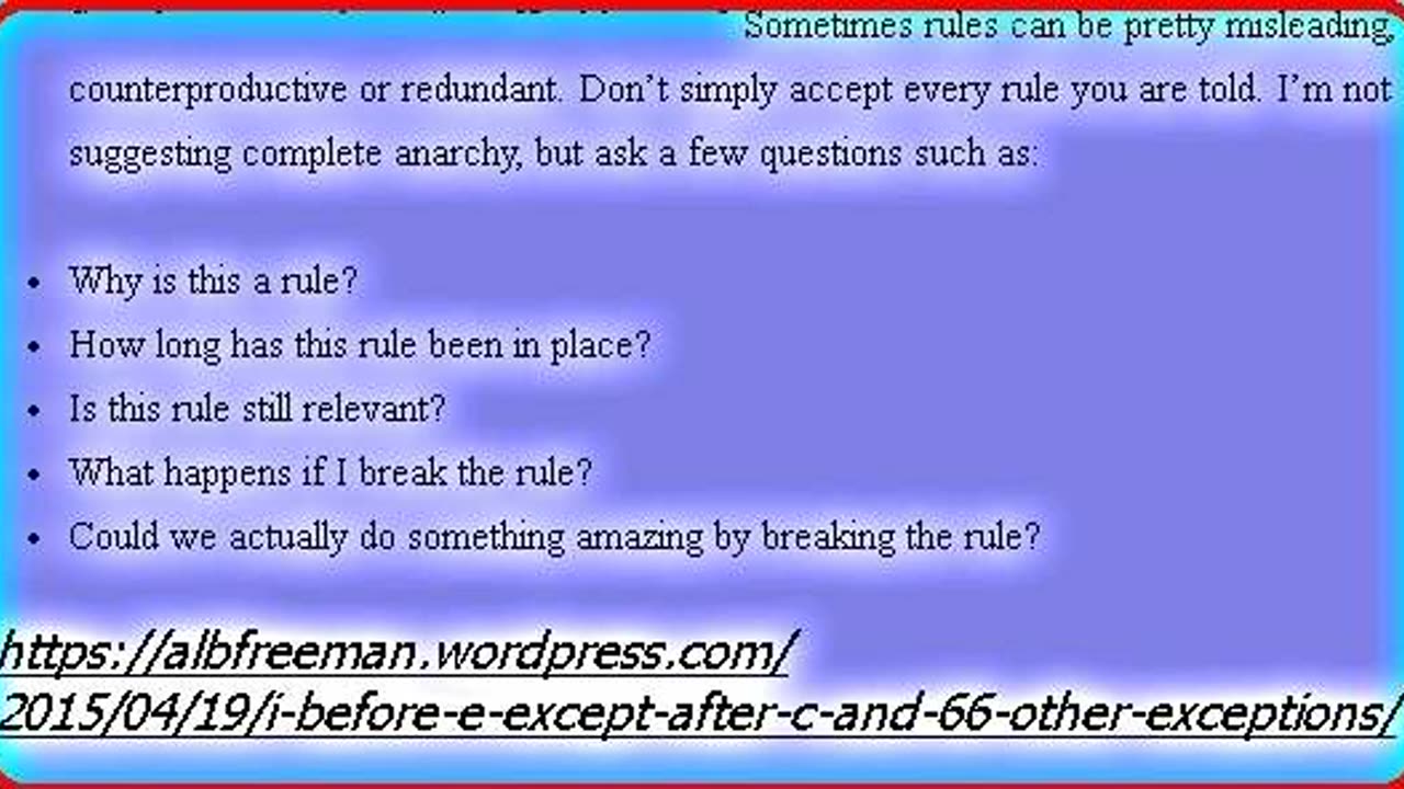 Why Sometimes Rules Must Be Broken / Defied (Quote with music) :