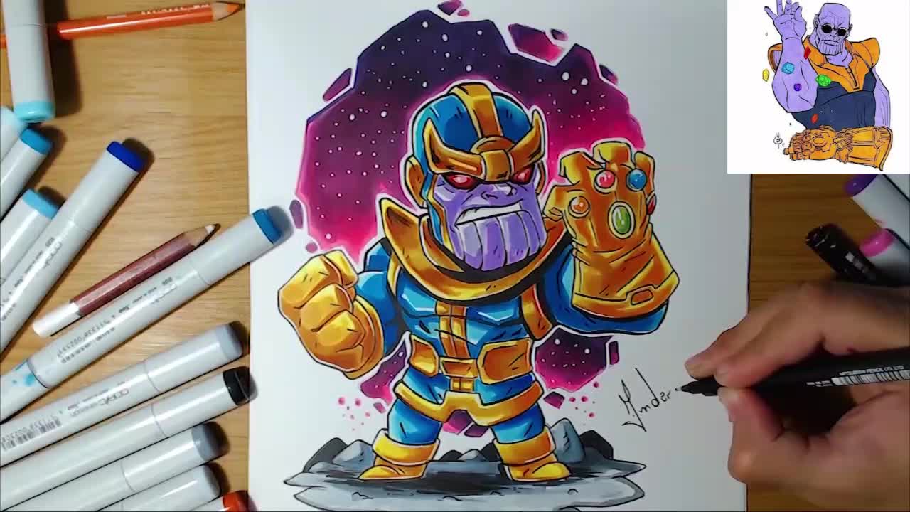 Thanos Speed Drawing - Desenhar Anime Facil