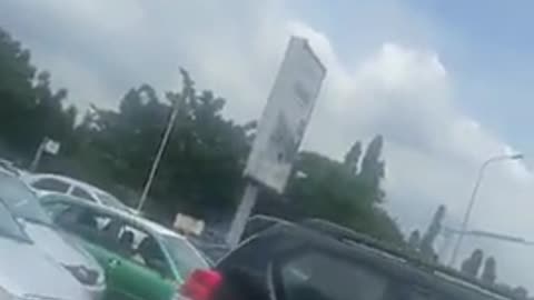 Nigerian Air Force practice skydiving in the city center