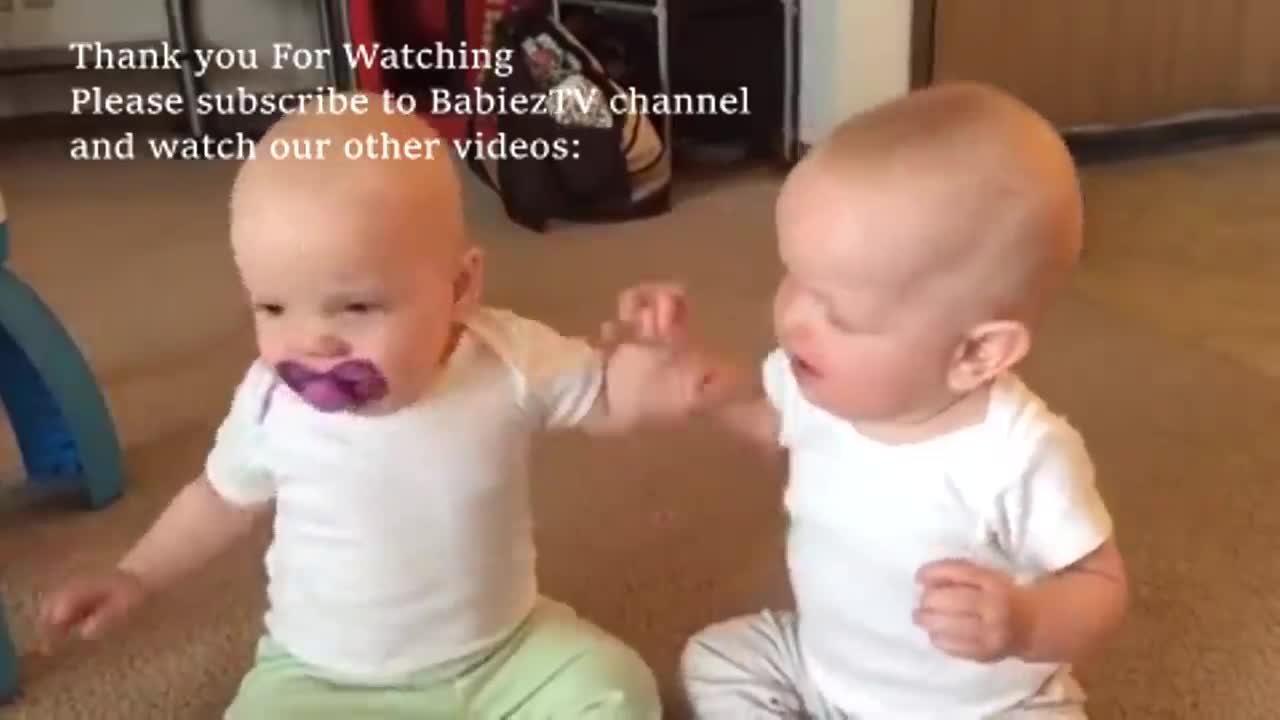 Funniest TWIN Baby Girls Fighting Over Pacifier