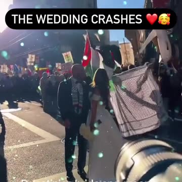 PALESTINIAN BRIDE AND GROOM JOIN PROTEST