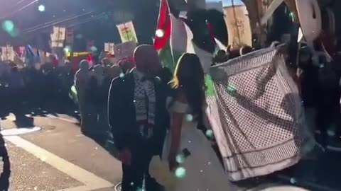 PALESTINIAN BRIDE AND GROOM JOIN PROTEST