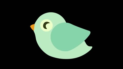 simple flat animation animal style natural green bird mg