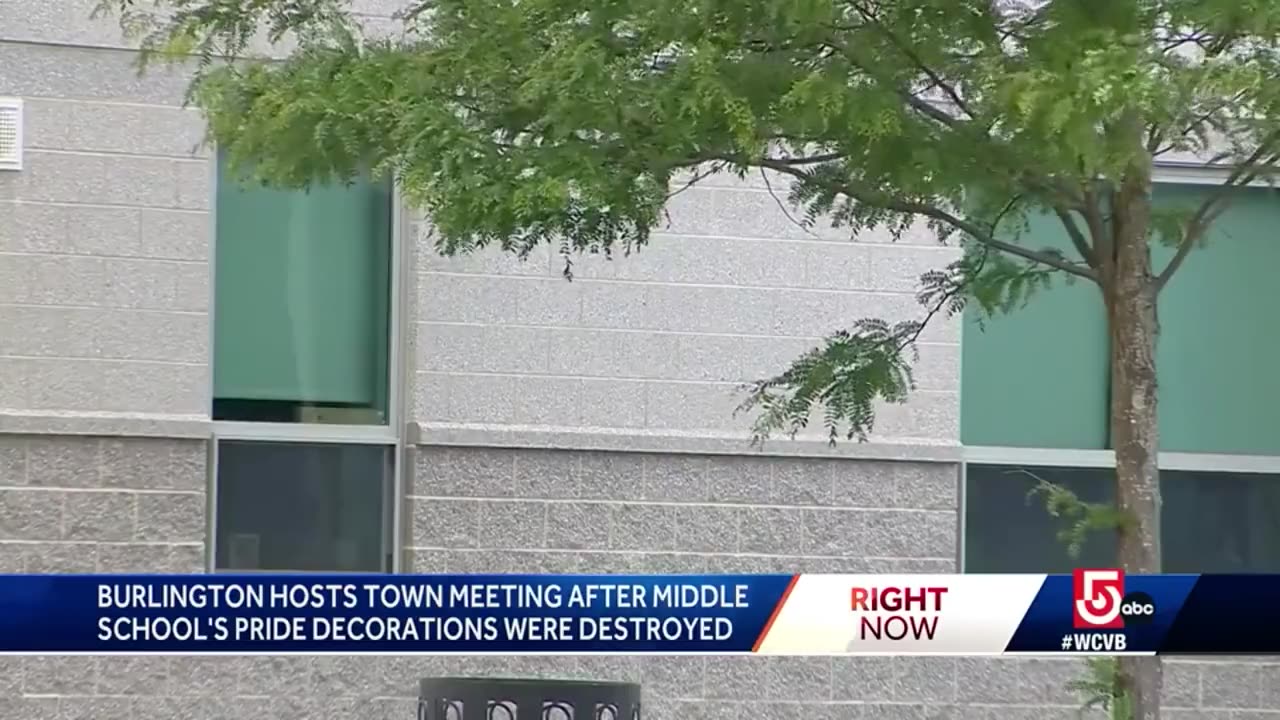 Students rip down pride flags and chant "USA is my pronouns."