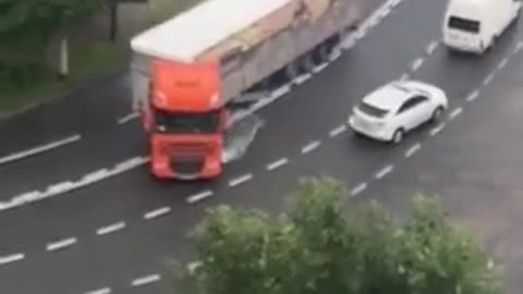 Big truck turned around