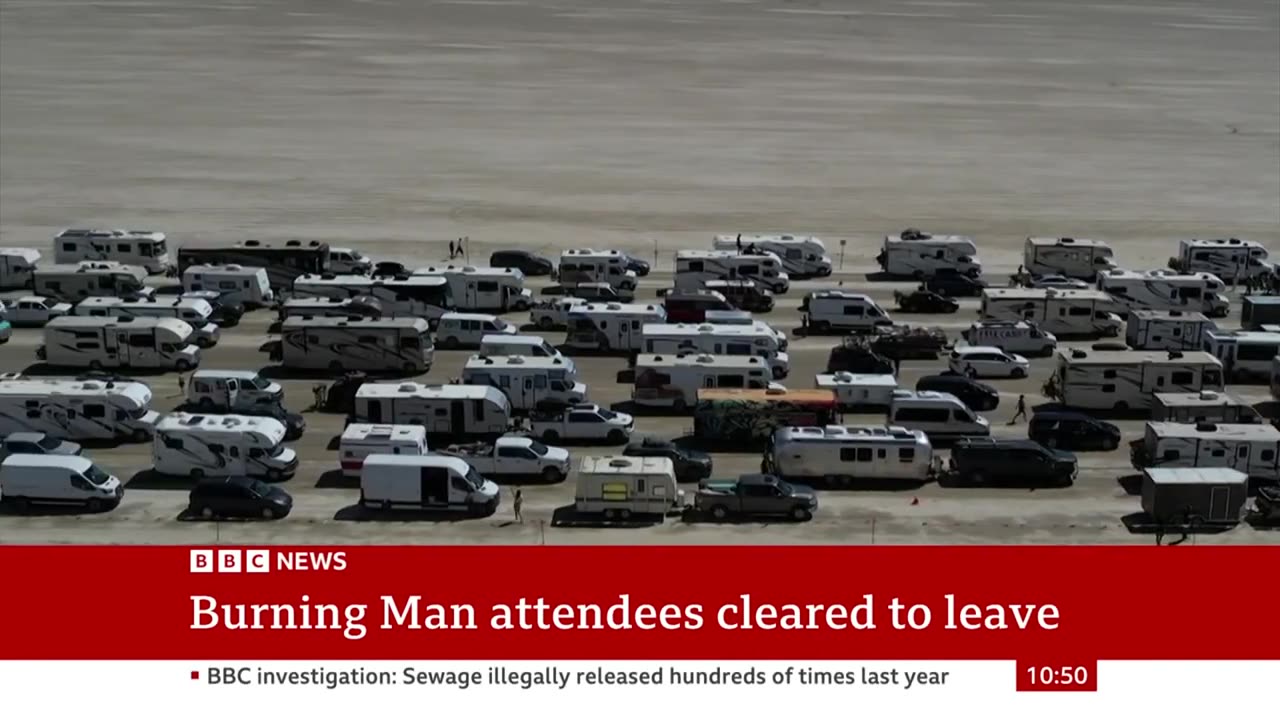 Burning man: Huge queues as people leave festival