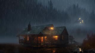 COZY LOG CABIN | SMOOTH THUNDERSTORM | SLEEP WITH RELAXING RAIN SOUNDS