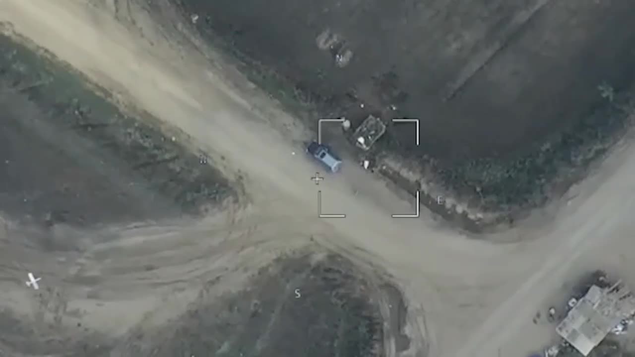 The Russian kamikaze drone "Lancet" demiltarises the SUV of the AFU soldiers