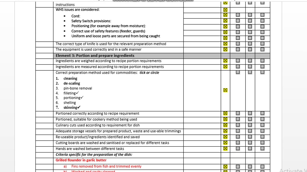 SITHCCC013 Assessment observation practical 1 solution.