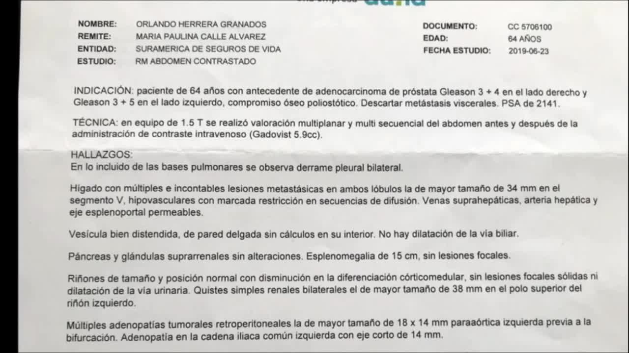 Testimonio: Cancer de Prostata y Dióxido de Cloro