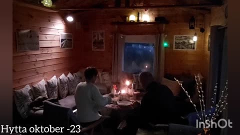 Kveldsmat på hytta.