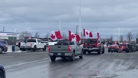 Convoy departs Niagara-on-the-Lake for Peace Bridge Canada/US Border