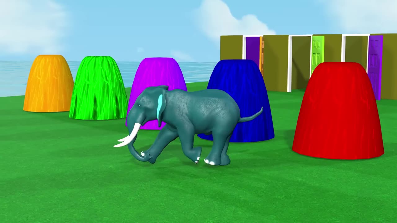 Pain animals gorilla cow tiger lion elephant fountain crossing animal game